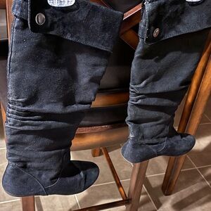 Black Suede Boots size 7 NWOT or box
